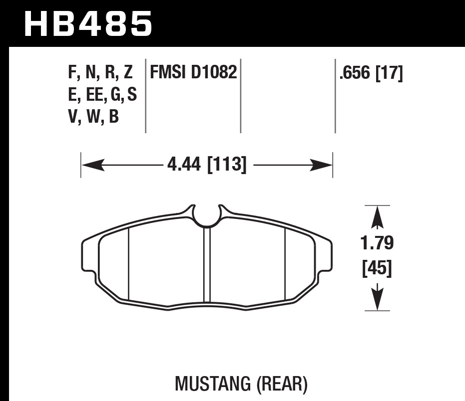 Hawk 2005-2014 Mustang HPS 5.0 Rear Brake Pads