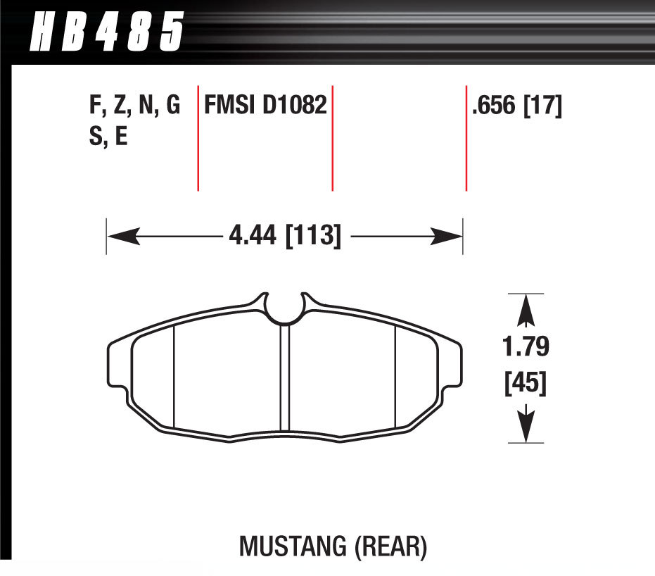 Hawk 2005-2014 Mustang HP Plus Rear Brake Pads