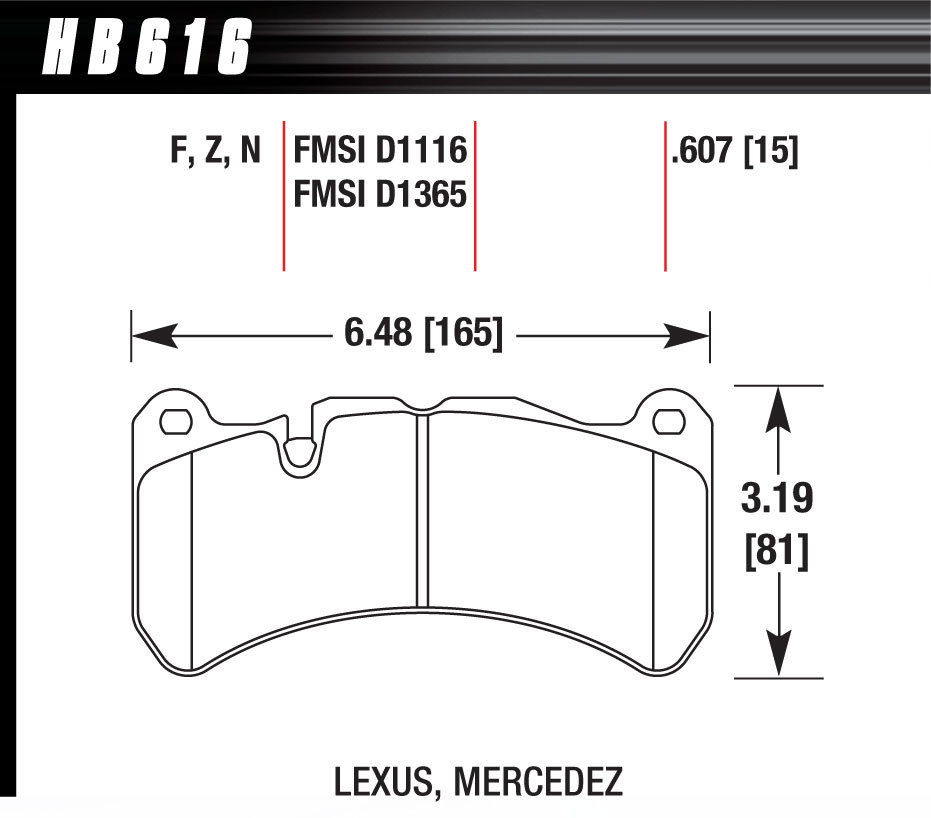 Hawk 2013-2014 Mustang GT500 HP Plus Front Brake Pads