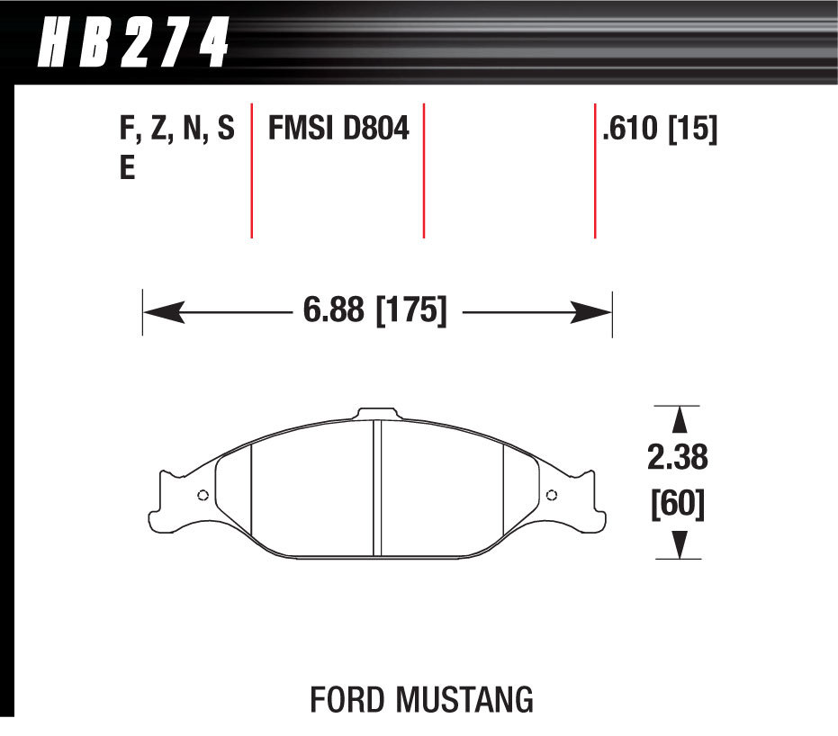 Hawk 1999-2004 Mustang HP Plus Front Brake Pads