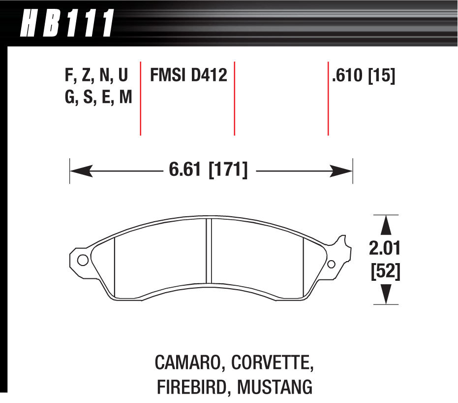 Hawk 1994-2004 Mustang Mach1/Cobra DTC 60 Front Brake Pads