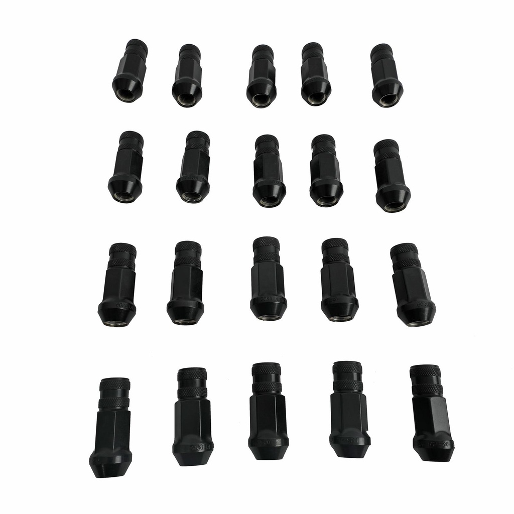 Gorilla Automotive 45088BC-20 Black 1/2-20 Thread Size Forged Steel Chrome Finish Open End Lug Nut, (Pack of 20)