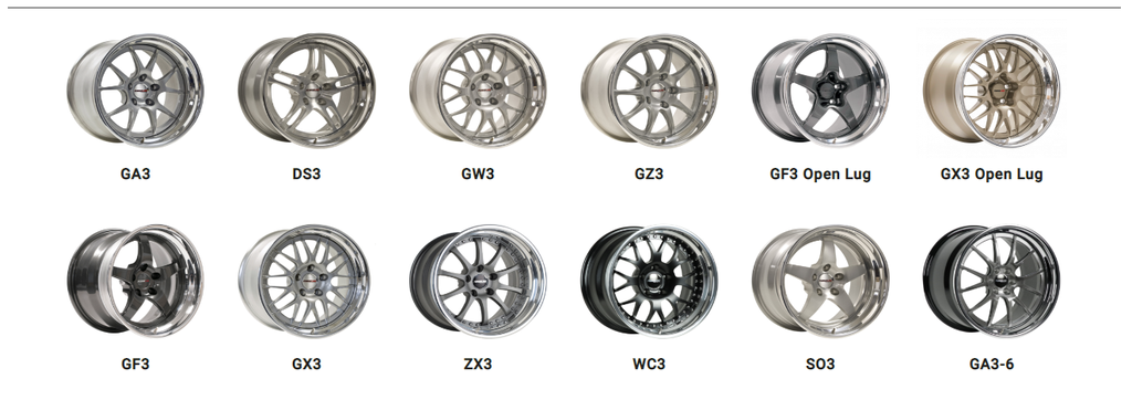 CorteX Racing Forgeline 3 Piece Wheel Package (Stock Body W/Mini Tub 18x9 & 18x11)