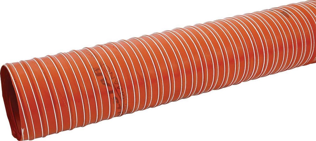 Air or Brake Duct Hose, 4 in Diameter, 10 ft, 550 Degrees, Silicone Coated Fiberglass Hose, Orange, Each